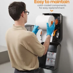 Coastwide Professional J-Series Manual Hardwound Paper Towel Dispenser, Black/Metallic (CWJMHT-S-CC)