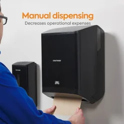 Coastwide Professional J-Series Manual Hardwound Paper Towel Dispenser, Black (CWJMHT-B-CC)