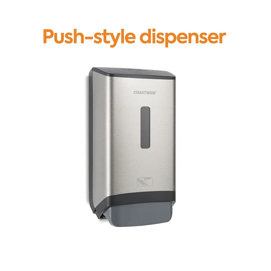 Coastwide Professional ™ J-Series Wall Mounted Hand Soap Dispenser, Black/Metallic (CWJMS-S-CC)