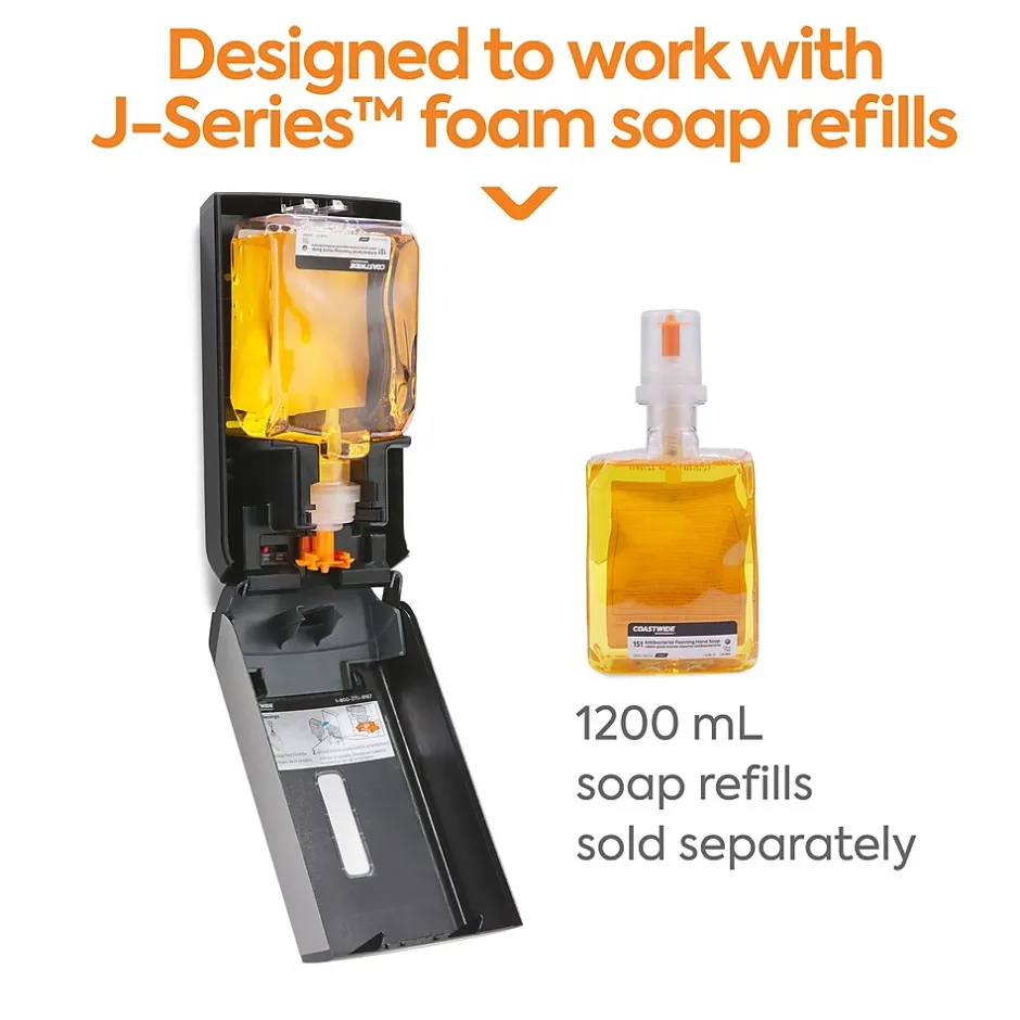 Coastwide Professional ™ J-Series Wall Mounted Hand Soap Dispenser, Black/Metallic (CWJMS-S-CC)