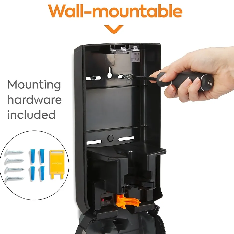 Coastwide Professional ™ J-Series Wall Mounted Hand Soap Dispenser, Black/Metallic (CWJMS-S-CC)