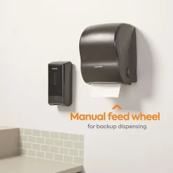 Coastwide Professional ™ Manual Auto-Cut Hardwound Paper Towel Dispenser, Black (CW60832)