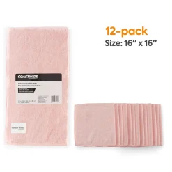 Coastwide Professional ™ Microfiber Wipers, Pink, 12/Pack (CW57317)