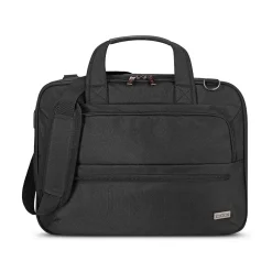 CODi Fortis 14.1" Polyester PU PVC Laptop Briefcase, Black (FOR302-4)