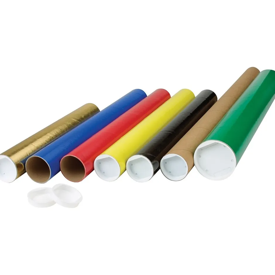 Partners Brand Color Mailing Tubes, 2" x 36", Black* Mailing Tubes