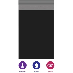 Partners Brand Colored Poly Mailers, Black, 12