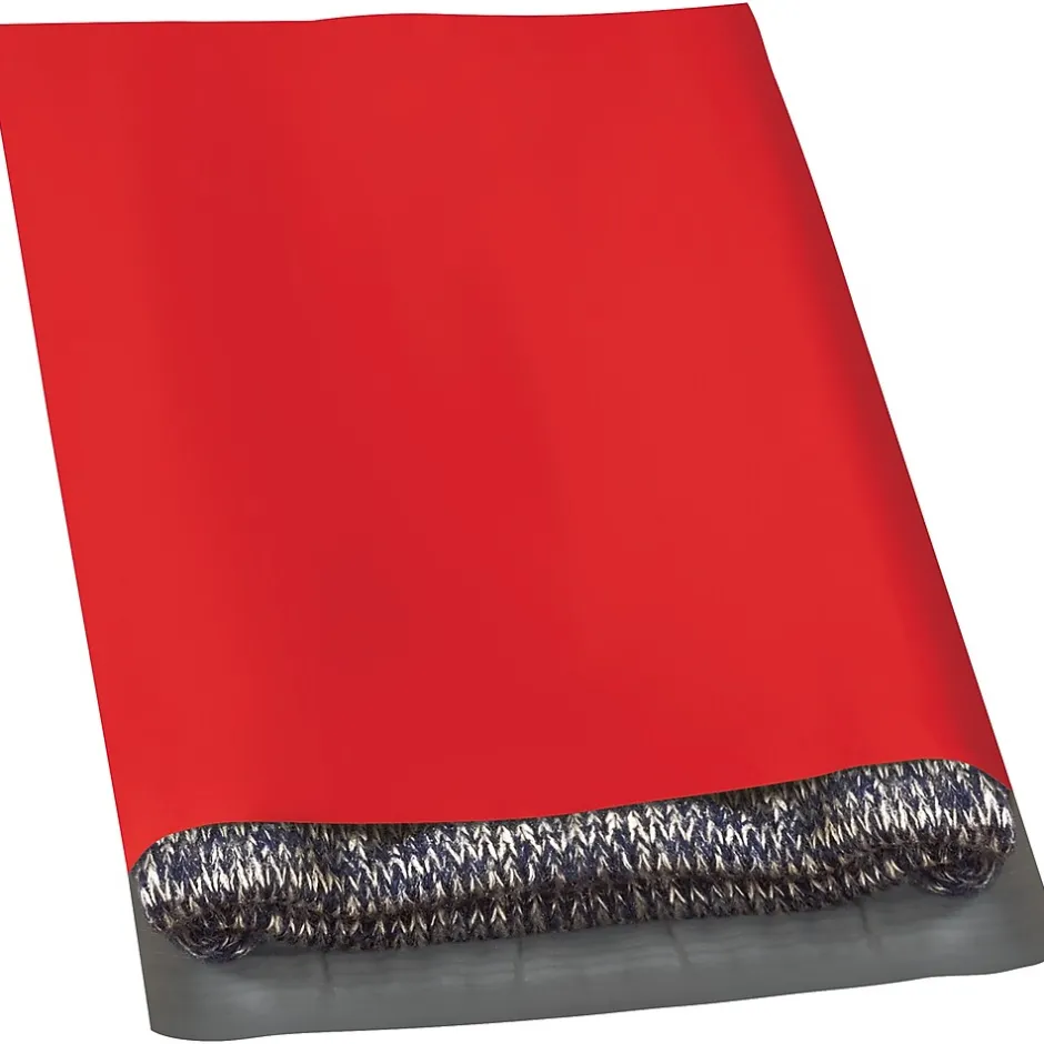 Partners Brand Colored Poly Mailers, Red, 12" x 15-1/2", 100/Case* Padded Mailers