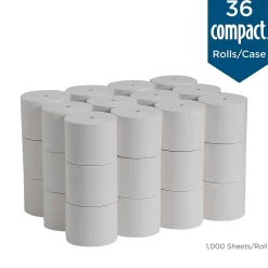 Compact Recycled Coreless Toilet Paper, 2-Ply, White, 1000 Sheets/Roll, 36 Rolls/Carton (19375)