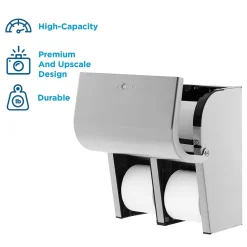 Georgia-Pacific Compact 4-Roll Quad Coreless Toilet Paper Dispenser by GP PRO, Stainless Steel (56748)