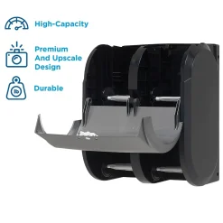 Georgia-Pacific Compact 4-Roll Quad Coreless Toilet Paper Dispenser by GP PRO, Faux Stainless (56746A)
