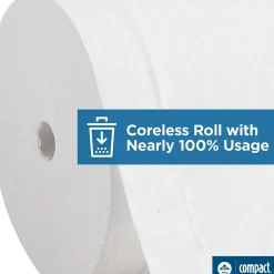 Georgia-Pacific Compact® 4-Roll Quad Coreless Toilet Paper Dispenser by GP PRO, Black, 11.750” W x 6.900” D x 13.250” H (56744B)