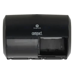 Georgia-Pacific Compact 2-Roll Side-by-Side Coreless Toilet Paper Dispenser by GP PRO, Black (56784A)