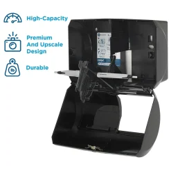 Georgia-Pacific Compact 2-Roll Side-by-Side Coreless Toilet Paper Dispenser by GP PRO, Faux Stainless, (56796A)