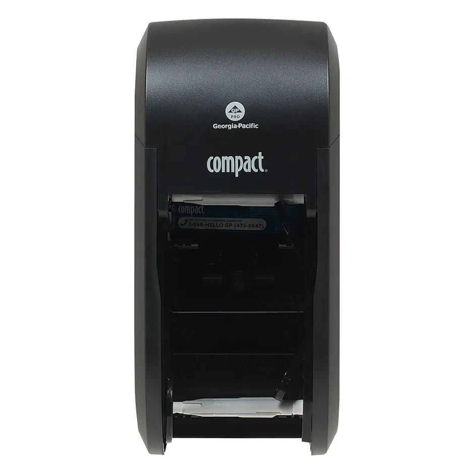 Georgia-Pacific Compact® 2-Roll Vertical Coreless Toilet Paper Dispenser by GP PRO, Black (56790A)