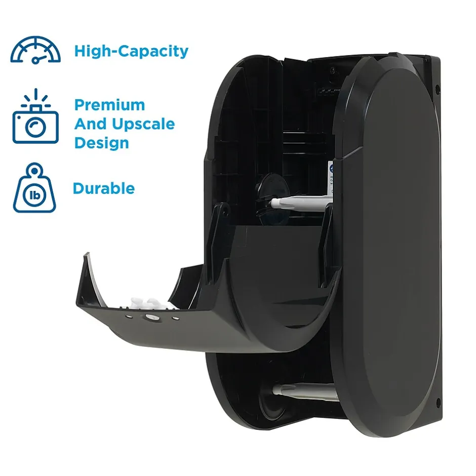 Georgia-Pacific Compact® 2-Roll Vertical Coreless Toilet Paper Dispenser by GP PRO, Black (56790A)