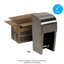 Georgia-Pacific Compact 2-Roll Vertical Coreless Toilet Paper Dispenser by GP PRO, Stainless (56782)