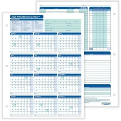 Sale 2025 Attendance Calendar Card, 50 Forms/Pack (A4000W50) Hr Forms