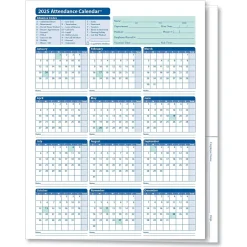 Best 2025 Attendance Calendar File Folder, 25 Forms/Pack (A3050) Hr Forms