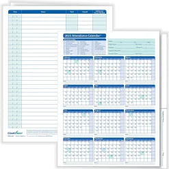 Best 2025 Attendance Calendar File Folder, 25 Forms/Pack (A3050) Hr Forms