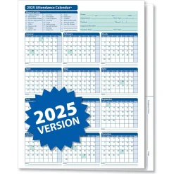 Best 2025 Attendance Calendar File Folder, 25 Forms/Pack (A3050) Hr Forms