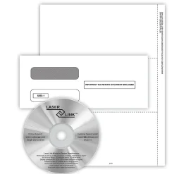 2024 1099-MISC Recipient Copy Only Tax Form Envelopes and LaserLink Software, 2-Up, White, 50/Pack (5173ES) Tax Forms