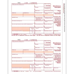 Sale 2024 1099-MISC Tax Form, 1-Part, 2-Up, Federal Copy A, 50/Pack (511050) Tax Forms