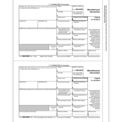 Best 2024 1099-MISC Tax Form, 1-Part, 2-Up, Recipient Copy B, 50/Pack (511150) Tax Forms