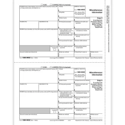 Sale 2024 1099-MISC Tax Form, 1-Part, 2-Up, Payer Copy C, 50/Pack (511250) Tax Forms