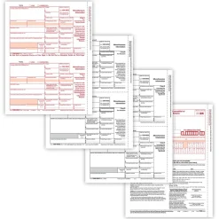 2024 1099-MISC Tax Form, 4-Part, 2-Up, Copy A, B, C/2, 1096 Transmittal, 100/Pack (6103100) Tax Forms