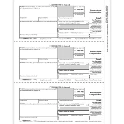 Discount 2024 1099-NEC Tax Form, 1-Part, 3-Up, Recipient Copy B, 50/Pack (NEC511150) Tax Forms