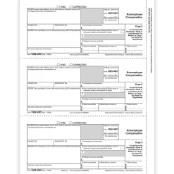 Outlet 2024 1099-NEC Tax Form, 1-Part, 3-Up, Payer Copy C, 50/Pack (NEC511250) Tax Forms
