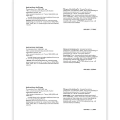 Outlet 2024 1099-NEC Tax Form, 1-Part, 3-Up, Payer Copy C, 50/Pack (NEC511250) Tax Forms