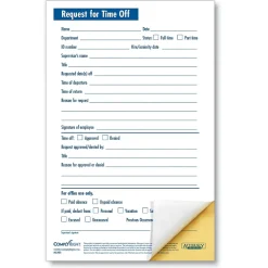 Best 2 Part Small Request for Time Off, Pack of 50 (A2203) Hr Forms