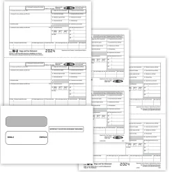 Sale 2024 W-2 Tax Form Envelopes/Recipient Copy Only, 3-Part, 2-Up, Copy B, C/2, D/1, 25/Pack (5647E25) Tax Forms