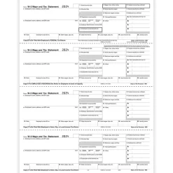 Clearance 2024 W-2 Tax Form, 4-Part, 4-Up, Employee Copy, 50/Pack (520650) Tax Forms