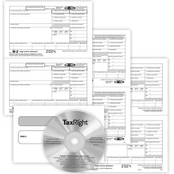 Best 2024 W-2 Tax Forms, Envelopes and Software, 5-Part, 2-Up, White, 50/Tub (5648ES) Tax Forms
