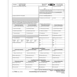 2024 W-2C Tax Form, 1-Part, Copy 2/C, 50/Pack (531650) Tax Forms