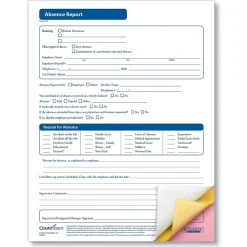 Discount Absence Report, 3-Part, Pack of 50 (A2250) Hr Forms