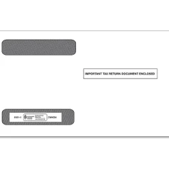 Outlet Double Window Envelope for W-2 (5218) Tax Form, 5.63" x 9", White/Black, 100/Pack (51511) Tax Forms