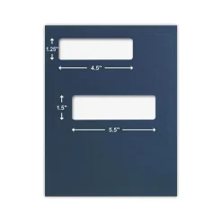 ComplyRight Double-Window Tax Presentation Folder, Navy Blue, 50/Pack (FMB03) New