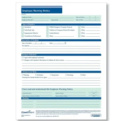 Employee Warning Notice, Pack of 50 (A2311) Medical Forms