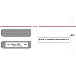 ComplyRight Moistenable Glue Security Tinted Double-Window Tax Envelopes, 3 7/8" x 8.5", 50/Pack (3333150)* Security Tinted