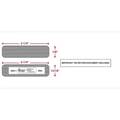 ComplyRight Moistenable Glue Security Tinted Double-Window Tax Envelopes, 3 7/8