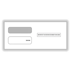 ComplyRight Moistenable Glue Security Tinted Double-Window Tax Envelopes, 3 7/8" x 8 3/8", 50/Pack (DW19W)* Security Tinted