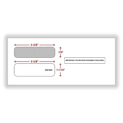 ComplyRight Moistenable Glue Security Tinted Double-Window Tax Envelopes, 3 7/8