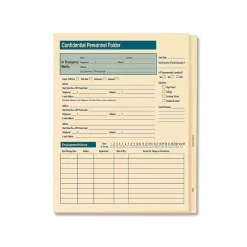 1-Part Personnel Folder, 25/Pack (A223) Hr Forms
