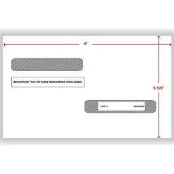 Discount Self Seal 1099-R Tax Double-Window Envelope, 5.63" x 9", White, 100/Pack (DW4MWS) Tax Forms