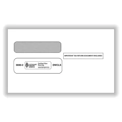 ComplyRight Self Seal Security Tinted Double-Window Tax Envelopes, 5 5/8" x 9.25", 100/Pack (66662100)* Security Tinted