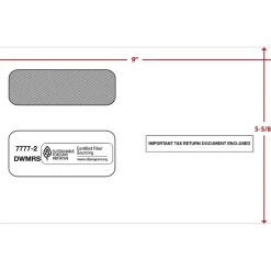 ComplyRight Self Seal Security Tinted Double-Window Tax Envelopes, White, 25/Pack (7777225)* Security Tinted