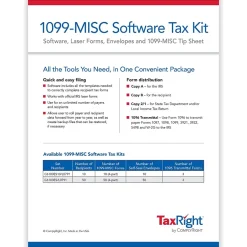 Best TaxRight 2024 1099-MISC Tax Form Tax Forms, Envelopes, TipSheet & Software, 4-Part, 10/Pack (SC6103ES10) Tax Forms